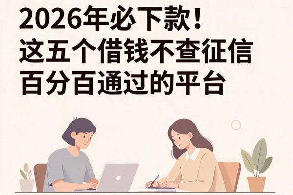 2026年必下款!这五个借钱不查征信百分百通过的平台,借款3000对征信要求超低