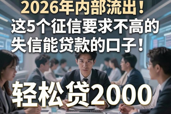 2026年内部流出!这5个征信要求不高的失信能贷款的口子,轻松贷2000