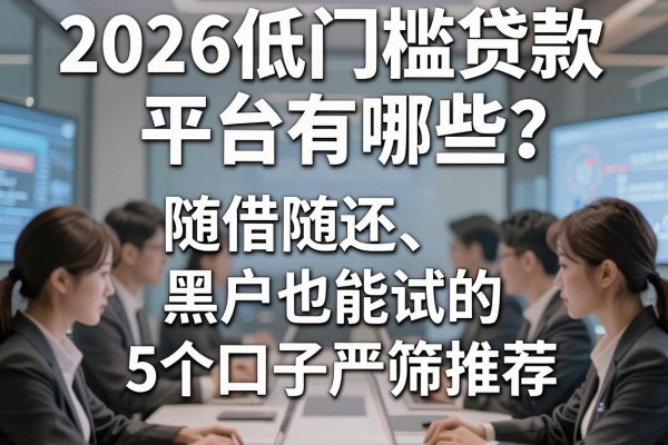 2026低门槛贷款平台有哪些?随借随还、黑户也能试的5个口子严筛推荐!