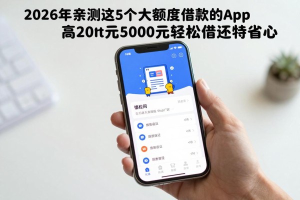 2026年亲测这5个大额度借款的app,5000元轻松借还特省心