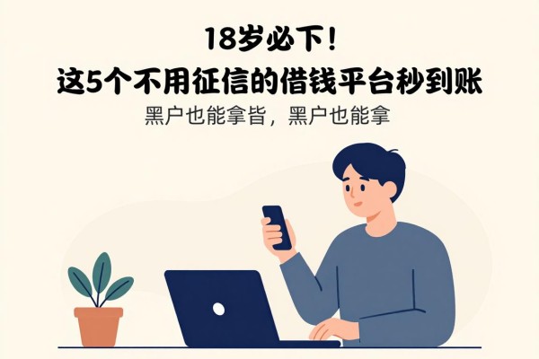 18岁必下！这5个不用征信的借钱平台秒到账，黑户也能拿