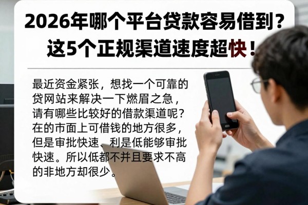 2026年哪个平台贷款容易借到？这5个正规渠道速度超快！