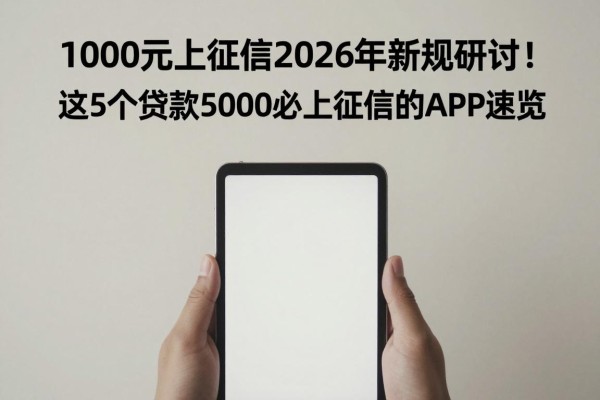 1000元上征信2026年新规研讨!这5个贷款5000必上征信的APP速览