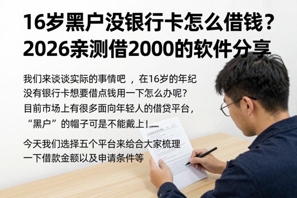 16岁黑户没银行卡怎么借钱？2026亲测借2000的软件分享