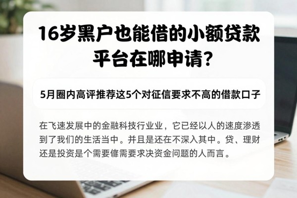 16岁黑户也能借的小额贷款平台在哪申请？5月圈内高评推荐这5个对征信要求不高的借款口子