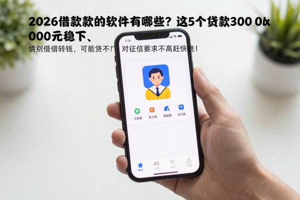 2026借款款的软件有哪些？这5个贷款30000元稳下、对征信要求不高赶快挑！
