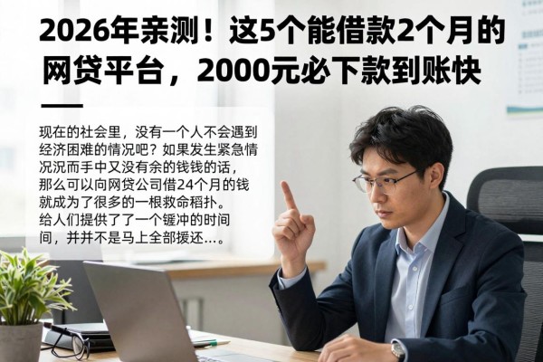 2026年亲测!这5个能借款24个月的网贷平台,2000元必下款到账快