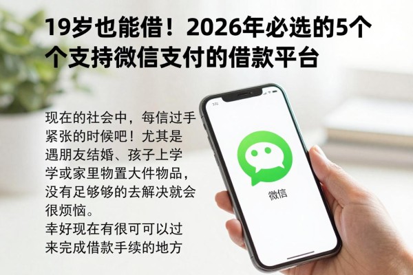 19岁也能借！2026年必选的5个支持微信支付的借款平台