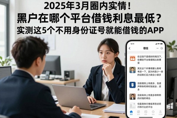2025年3月圈内实情!黑户在哪个平台借钱利息最低?实测这5个不用身份证号就能借钱的APP