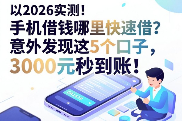 2026实测!手机借钱哪里快速借?意外发现这5个口子,3000元秒到账!