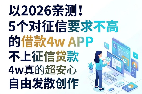 2026亲测！5个对征信要求不高的借款4w APP，不上征信贷款4w真的超安心