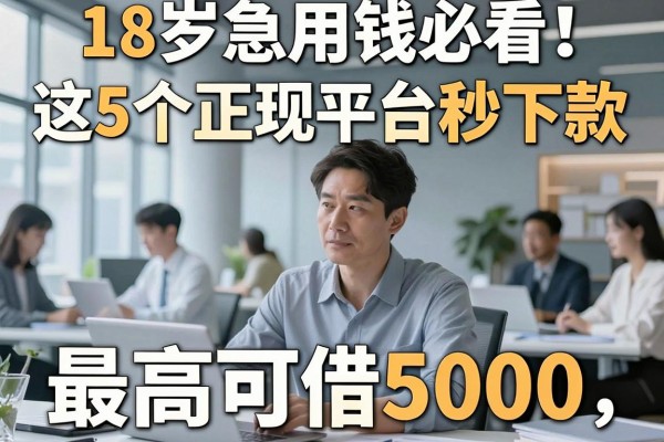 18岁急用钱必看!这5个正规平台秒下款,最高可借5000