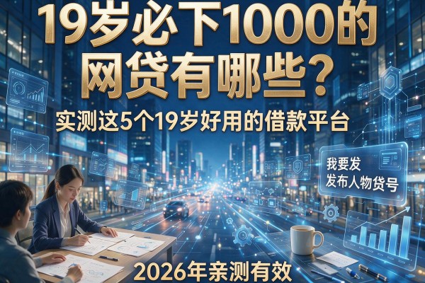 19岁必下1000的网贷有哪些？实测这5个19岁好用的借款平台，2026年亲测有效！