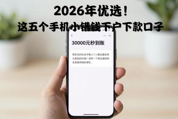 2026年优选！这五个手机小额借钱下户下款口子，3000元秒到账