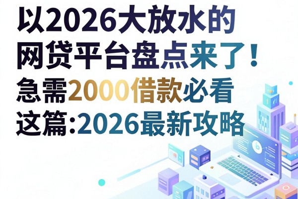 2026大放水的网贷平台盘点来了!急需2000借款必看这篇2026最新攻略
