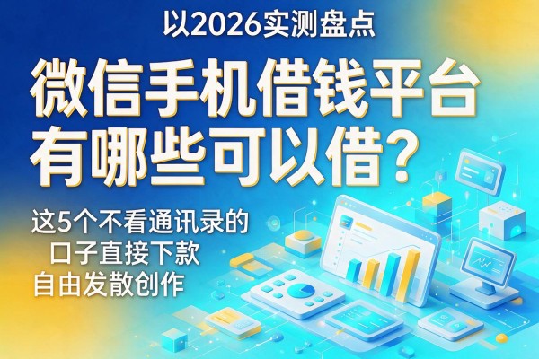 2026实测盘点：微信手机借钱平台有哪些可以借？这5个不看通讯录的口子直接下款
