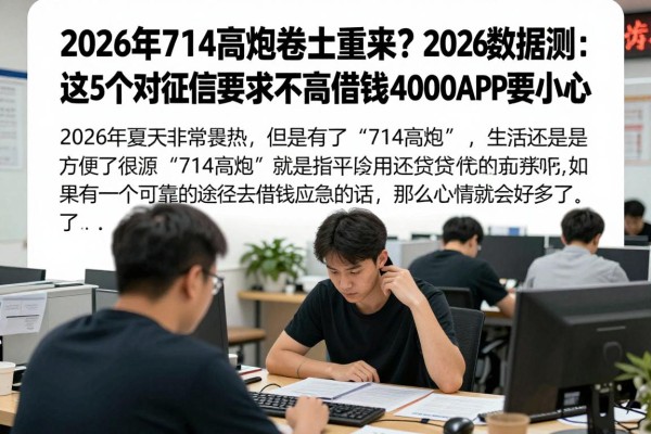 2026年714高炮卷土重来?2026数据实测:这5个对征信要求不高的借钱4000APP要小心
