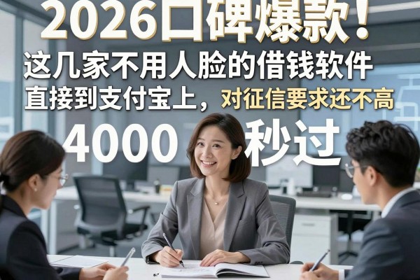 2026口碑爆款!这几家不用人脸的借钱软件直接到支付宝上,4000元秒过,对征信要求还不高