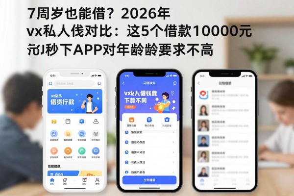 17周岁也能借?2026年vx私人借钱对比:这5个借款10000元秒下款APP对年龄要求不高