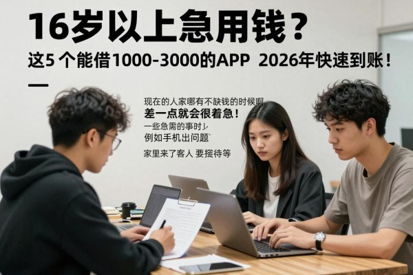 16岁以上急用钱？这5个能借1000-3000的APP，2026年快速到账！