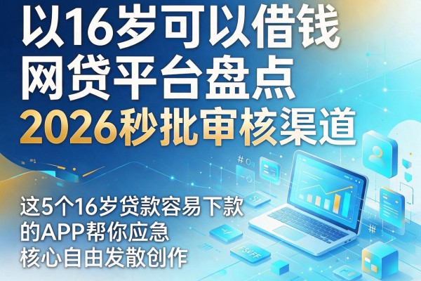 16岁可以借钱的网贷平台盘点：2026秒批审核渠道，这5个16岁贷款容易下款的APP帮你应急