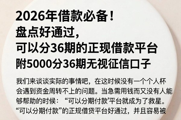 2026年借款必备!盘点好通过、可以分36期的正规借款平台,附5000分36期无视征信口子