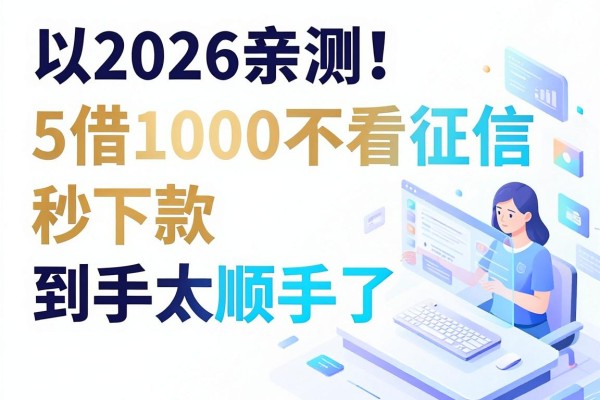 2026亲测！这5个借1000不看征信秒下款app，到手太顺手了