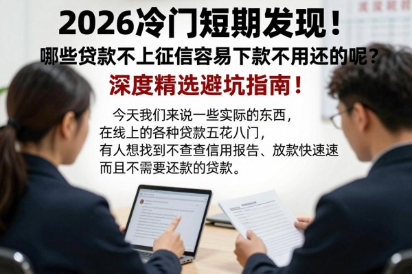 2026冷门短期发现!哪些贷款不上征信容易下款不用还的呢?深度精选避坑指南!