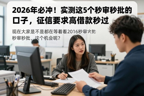 2026年必冲！实测这5个秒审秒批的口子，征信要求不高借款秒过