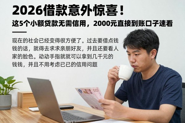 2026借款意外惊喜！这5个小额贷款无需信用，2000元直接到账口子速看