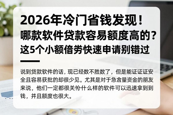 2026年冷门省钱发现!哪款软件贷款容易额度高的?这5个小额借贷快速申请别错过