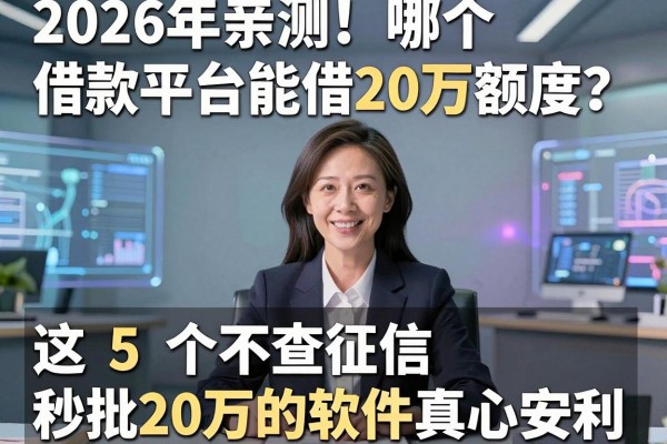 2026年亲测！哪个借款平台能借20万额度？这5个不查征信秒批20万的软件真心安利