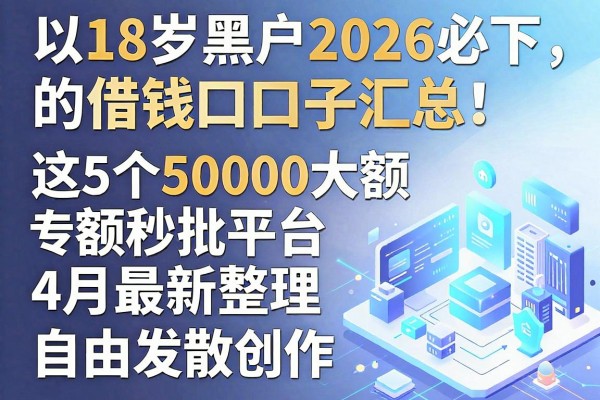 18岁黑户2026必下的借钱口子汇总!这5个50000大额秒批平台4月最新整理