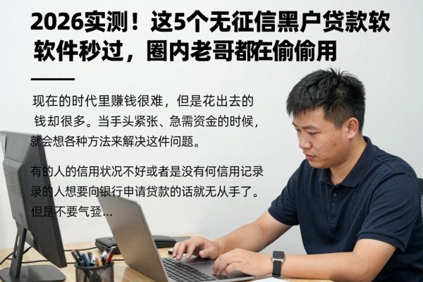 2026实测!这5个无征信黑户贷款软件秒过,圈内老哥都在偷偷用