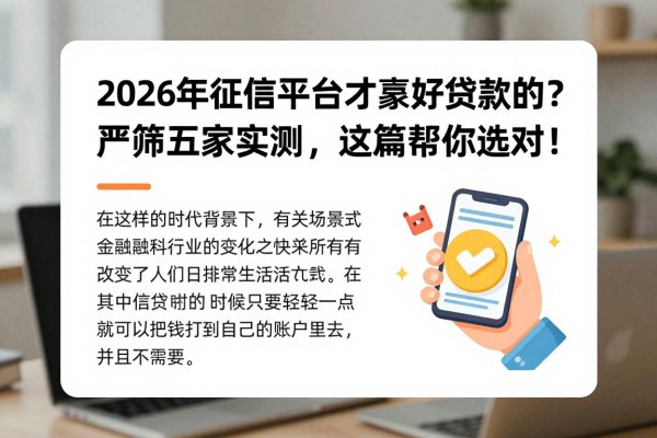 2026年征信平台哪家好贷款的?严筛五家实测,这篇帮你选对!