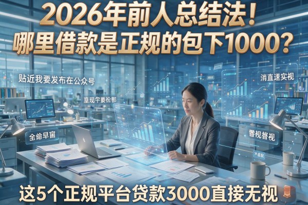 2026年前人总结法！哪里借款是正规的包下1000？这5个正规平台贷款3000直接无视！