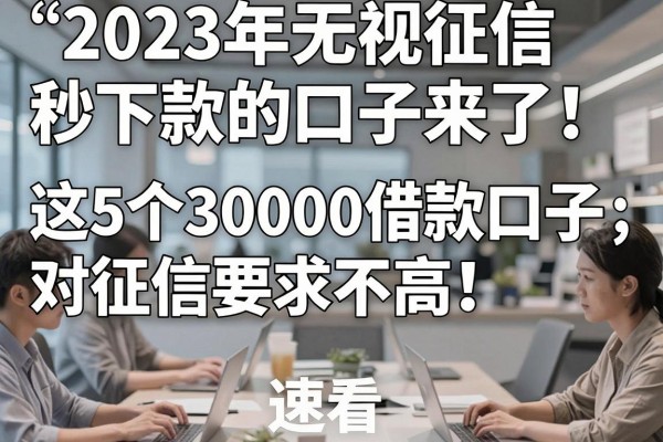 2023年无视征信秒下款的口子来了!这5个30000借款口子对征信要求不高,速看!
