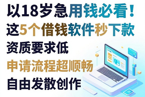 18岁急用钱必看!这5个借钱软件秒下款、资质要求低,申请流程超顺畅