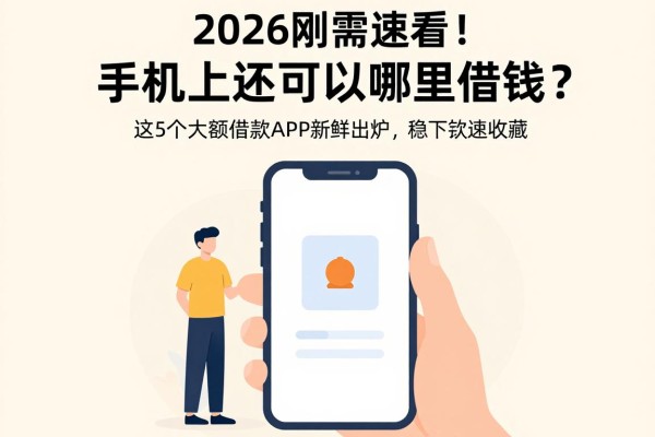 2026刚需速看！手机上还可以哪里借钱？这5个大额借款APP渠道新鲜出炉，稳下款速收藏！