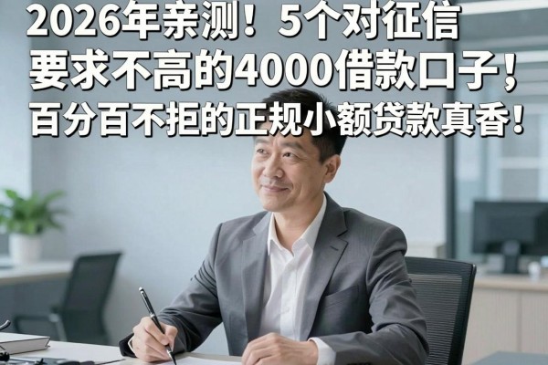 2026年亲测!5个对征信要求不高的4000借款口子,百分百不拒的正规小额贷款真香!