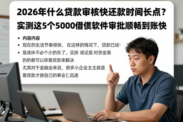 2026年什么贷款审核快还款时间长点?实测这5个5000借款软件审批顺畅到账快