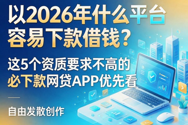2026年什么平台容易下款借钱？这5个资质要求不高的必下款网贷APP优先看