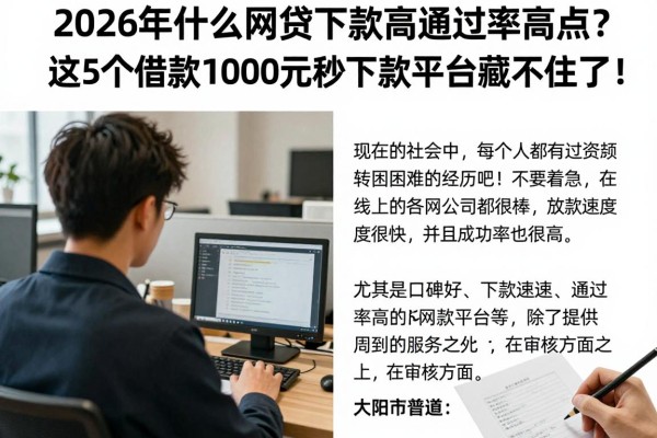 2026年什么网贷下款高通过率高点？这5个借款1000元秒下款平台藏不住了！