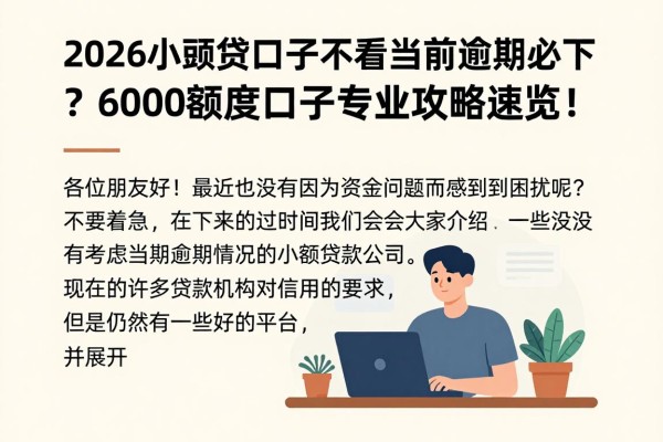 2026小额贷口子不看当前逾期必下？6000额度口子专业攻略速览！