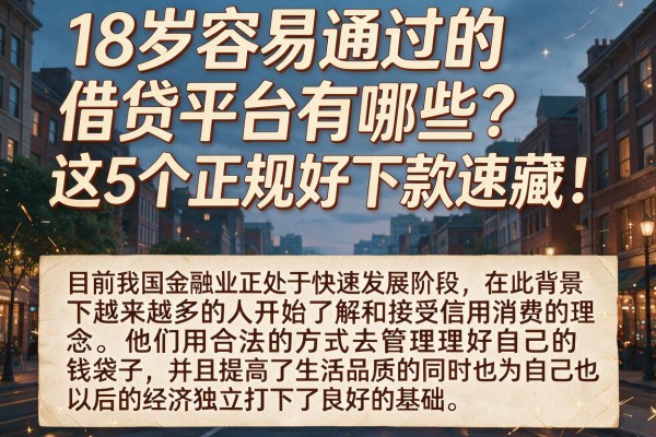 18岁容易通过的借贷平台有哪些？这5个正规好下款速藏！