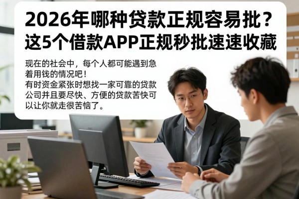 2026年哪种贷款正规容易批?这5个借款APP正规秒批速速收藏