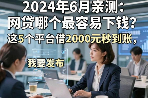 2024年6月亲测:网贷哪个最容易下钱?这5个平台借2000元秒到账,应急必备!