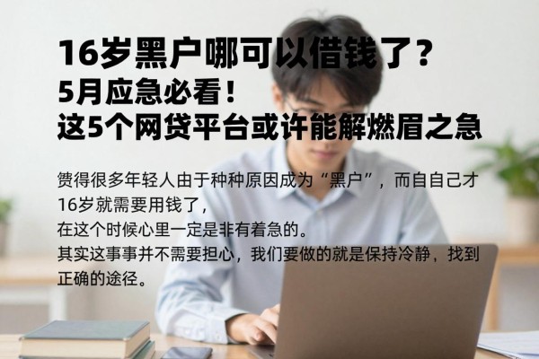 16岁黑户哪里可以借钱了?5月应急必看!这5个网贷平台或许能解燃眉之急