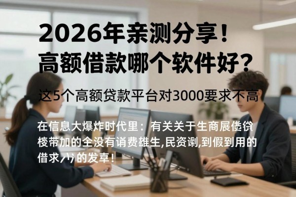 2026年亲测分享！高额借款哪个软件好？这5个高额贷款平台对3000要求不高