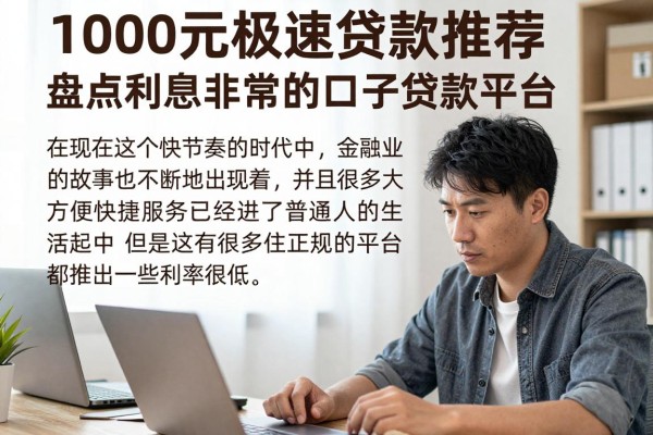 1000元极速贷款推荐，盘点利息非常低的口子贷款平台